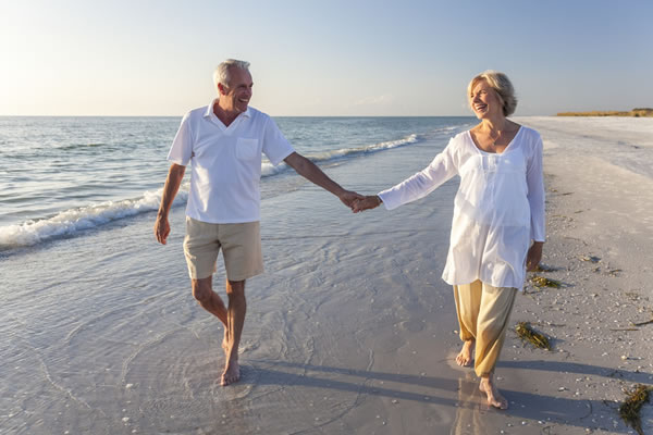 Mature date on the beach